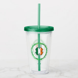 Ireland Clover Saint Patrick's Day Acrylic Tumbler