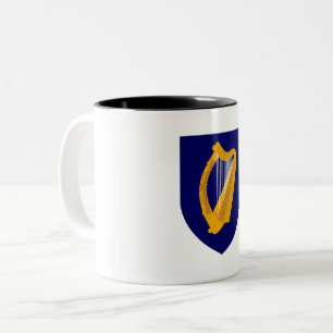 Ireland country coat arms symbol emblem lyre lira Two-Tone coffee mug