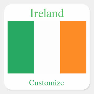Ireland Country Flag Thunder_Cove Square Sticker