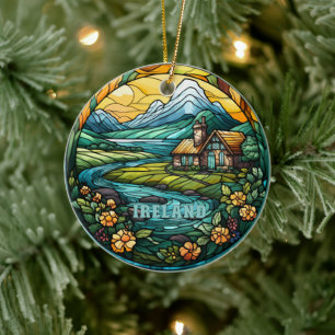 Ireland Country House Souvenir Ceramic Tree Decoration