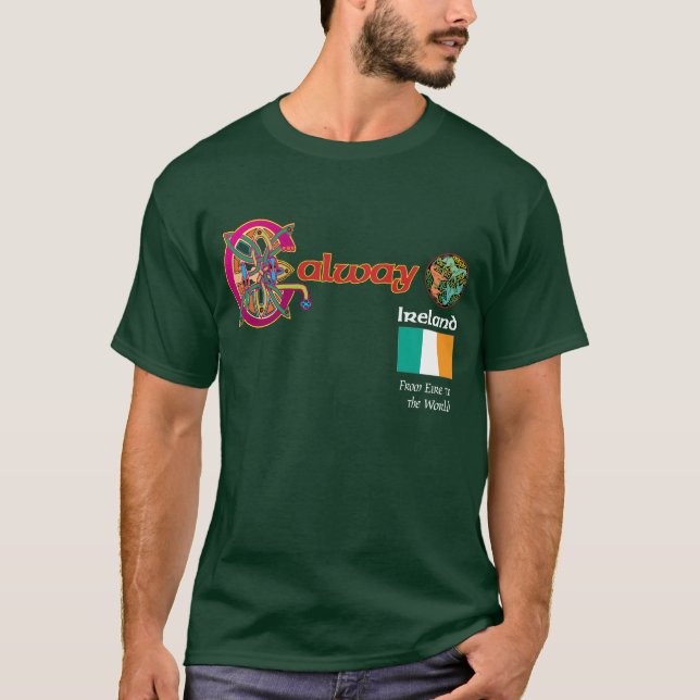 Ireland County Galway Dark T Shirt (Front)