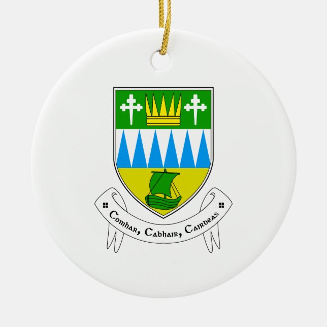 Ireland County Kerry Ceramic Christmas Ornament (Front)