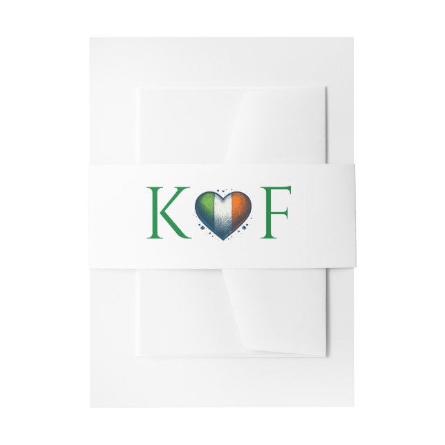 Ireland Couple Wedding Invitation Belly Band (Front Example)