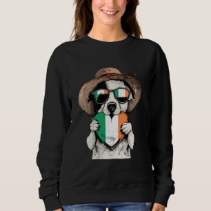 Ireland Cute Dog Heart Irish Pride Irish Roots Iri Sweatshirt