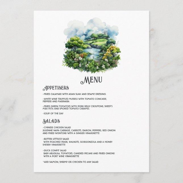 Ireland Destination Wedding Menu (Front)