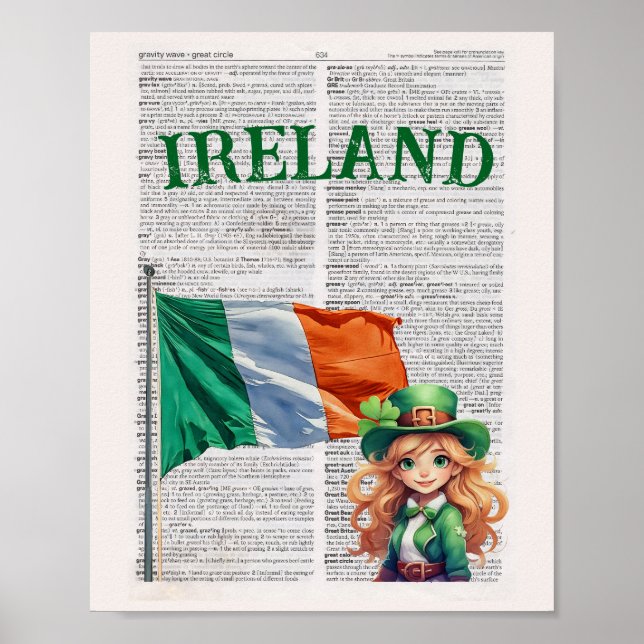 IRELAND -- Dictionary Page Art Poster (Front)