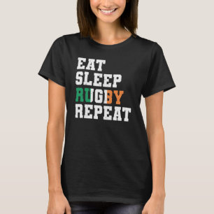 Ireland Eat Sleep Rugby Repeat Irish Pride T-Shirt