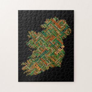 Ireland Eire City Text map Jigsaw Puzzle