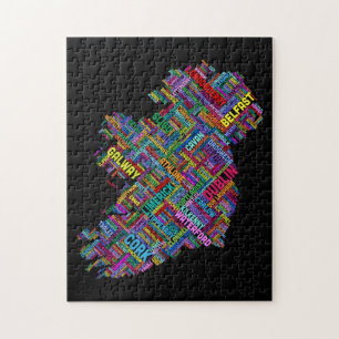 Ireland Eire City Text map Jigsaw Puzzle