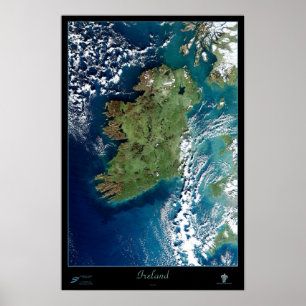 Ireland, Europe satellite poster