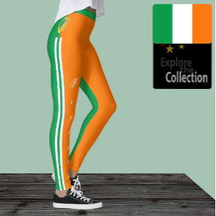 Ireland fashion leggings, Irish Flag /sports Leggings