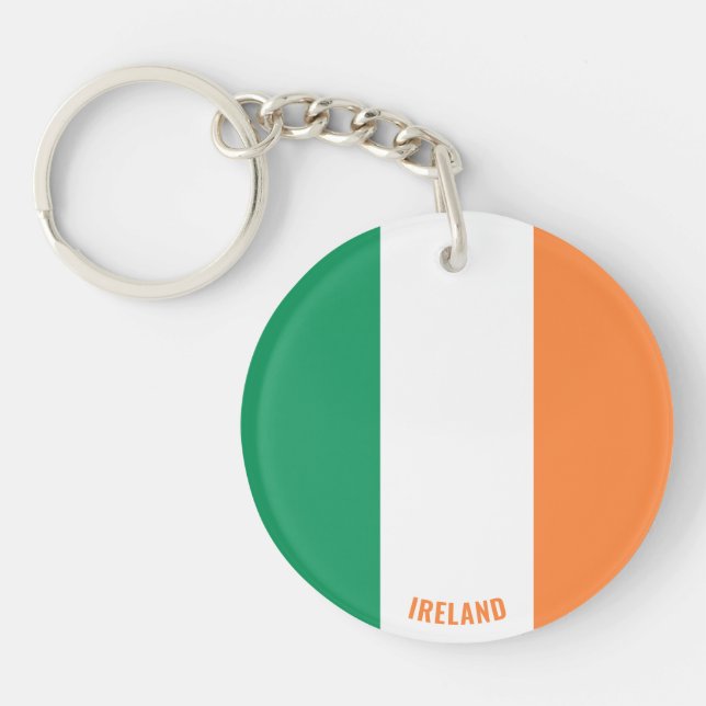 Ireland Flag Charming Patriotic Key Ring (Front)