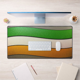 Ireland Flag Colours-Chrome by Shirley Taylor Desk Mat