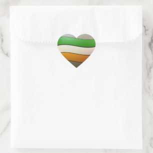 Ireland Flag Colours-Chrome by Shirley Taylor Heart Sticker