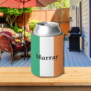 Ireland Flag Colours Irish Surname Name Custom  Can Cooler