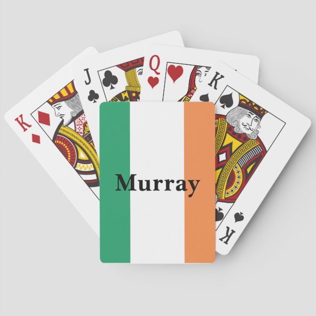 Ireland Flag Colours Irish Surname Name Custom  Playing Cards (Back)