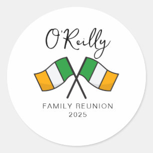 Ireland Flag Family Reunion Classic Round Sticker