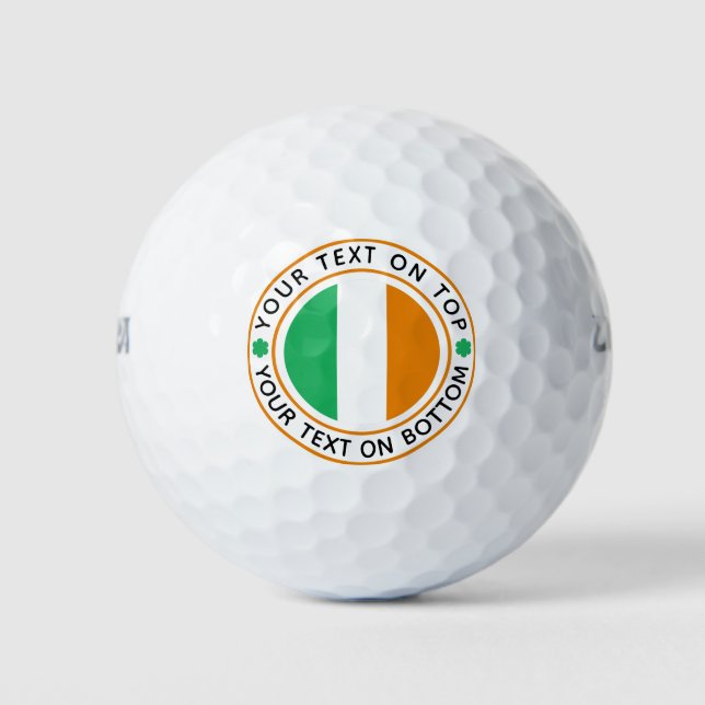Ireland Flag Funny Irish Custom Text Golf Balls (Front)