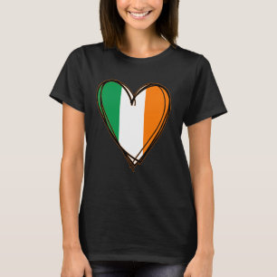 Ireland Flag Heart Print Tee Proud To Be Irish I L