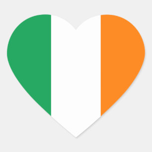 Ireland Flag Heart Sticker