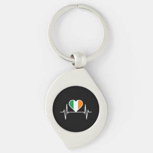 Ireland Flag Heartbeat Key Ring