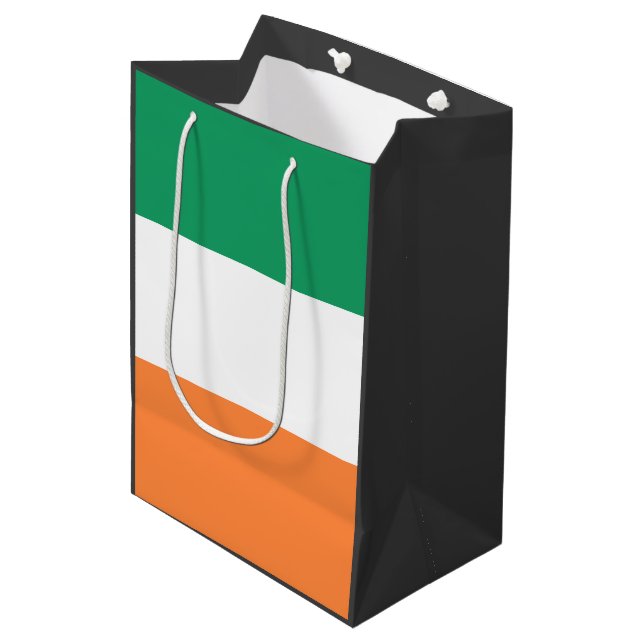Ireland Flag: Irish Banner, Free UK Medium Gift Bag (Front Angled)
