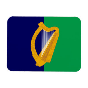 Ireland Flag Magnet - Harp on Blue & Green