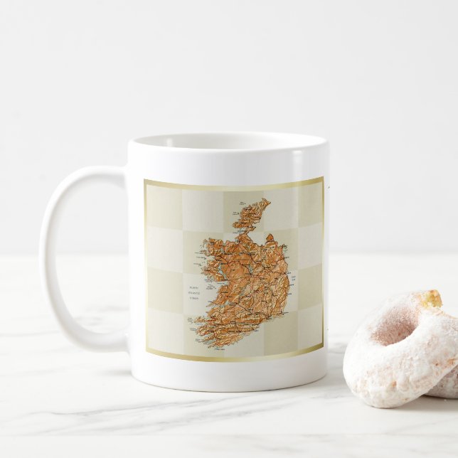 Ireland Flag + Map Mug (With Donut)