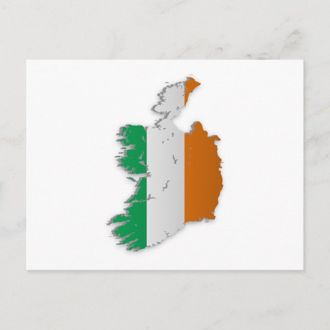 Ireland Flag Map Postcard (Front)