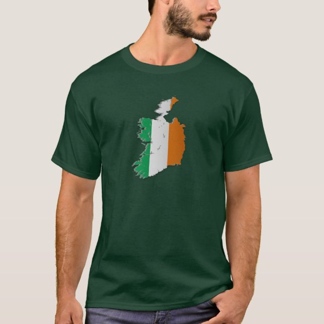 Ireland Flag Map T-Shirt (Front)
