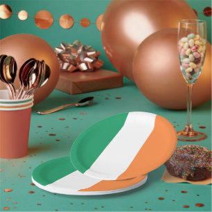Ireland flag modern Saint Patrick's Day party Paper Plate