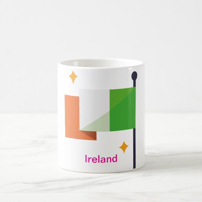 Ireland Flag on Pole Mug (Center)
