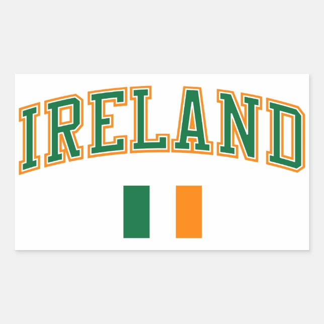 Ireland + Flag Rectangular Sticker (Front)