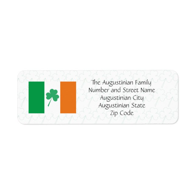 IRELAND FLAG Shamrock Custom Return Address (Front)