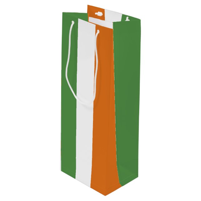Ireland flag wine gift bag (Front Angled)