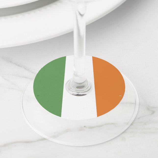 Ireland flag wine glass tag (Close Up)