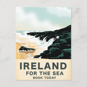 Ireland "For the Sea" Nautical travel poster Postcard