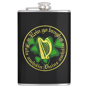 Ireland forever/Erin go bragh/1 blood/people/harp Hip Flask