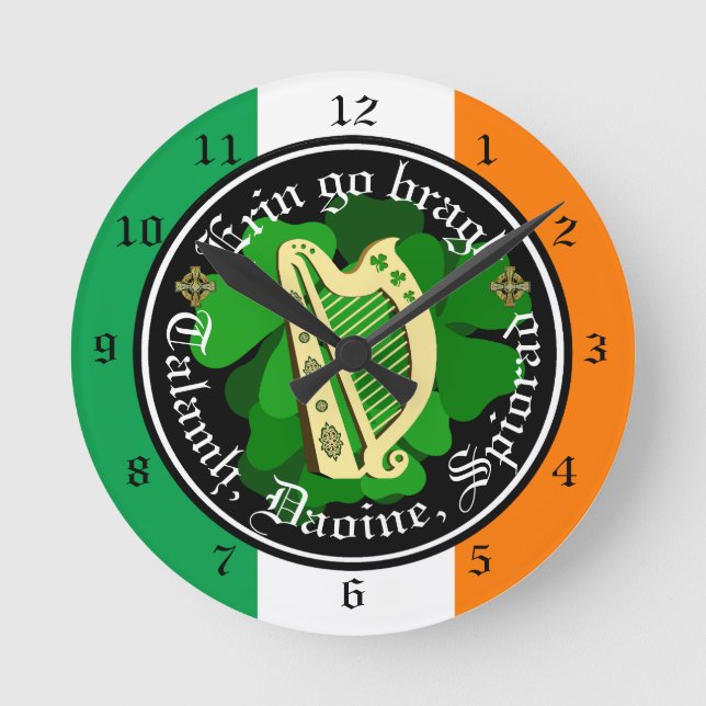 Ireland forever/Erin go bragh/a land/people/spirt Round Clock (Front)