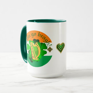 Ireland forever/Erin go bragh/ harp/flag/heart 2 Mug