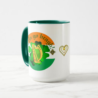 Ireland forever/Erin go bragh/ harp/flag/heart Mug