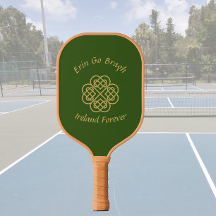 Ireland Forever Gold Celtic Shamrock  Pickleball Paddle
