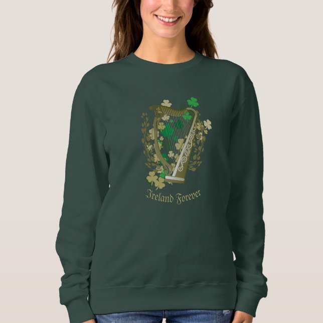 Ireland Forever Irish Harp Women's Sweatshirt (Front)