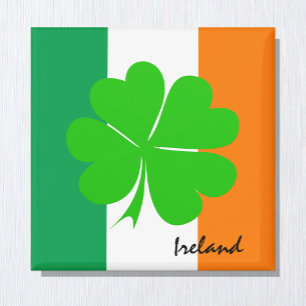 Ireland & four leaf clover, Irish flag /sport fans Magnet