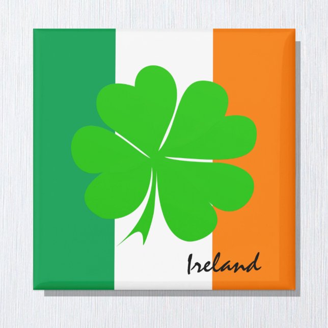 Ireland & four leaf clover, Irish flag /sport fans Magnet (Creator Uploaded)