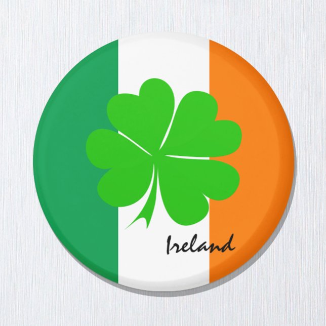 Ireland & four leaf clover, Irish flag /sport fans Magnet (Creator Uploaded)