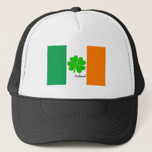 Ireland & four leaf clover, Irish flag /sport fans Trucker Hat
