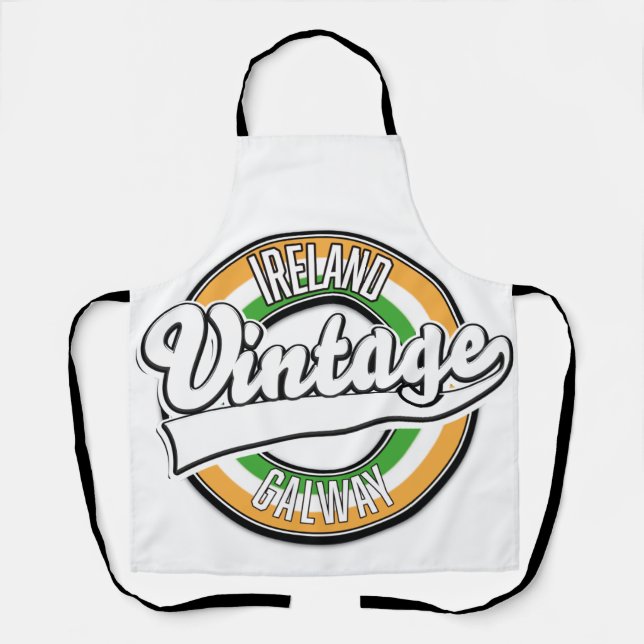ireland Galway vintage logo Apron (Front)