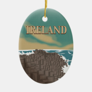 Ireland Giants Causeway Travel Poster Ceramic Tree Decoration