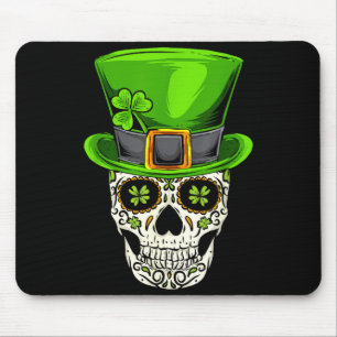 Ireland Gift Clover Mexican Irish Skull St Patrick Mouse Pad